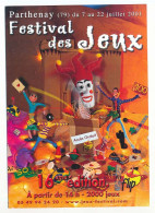 Carton 10.5 X 15 Deux Sèvres PARTHENAY Festival Des Jeux Du 7 Au 21 Juillet 2001 - Parthenay