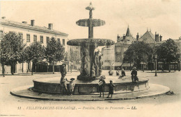  69 - VILLEFRANCHE SUR SAONE - Fontaine,place Du Promenoir - Villefranche-sur-Saone