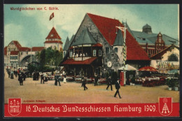 AK Hamburg, 16. Deutsches Bundesschiessen 1909, Gasthaus Wurstglöckchen Von C. Böhle  - Jagd