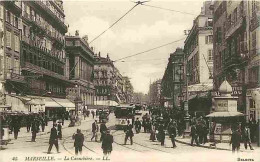 13 - Marseille - La Cannebière - Animée - Tramway - CPA - Voir Scans Recto-Verso - Canebière, Stadscentrum