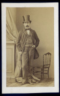Disdéri Circa 1860/70 Photographie Albuminée - Homme à La Canne  - Photographe S.M. L' Empereur CDV18B - Anciennes (Av. 1900)