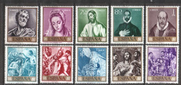 C5212 - Espagne 1961 - El Greco 10v..neufs** - Unused Stamps