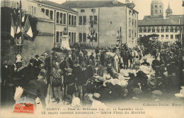 71  CLUNY   FETES DU MILLENAIRE  1910  GRAND CORTEGE HISTORIQUE  DEFILE PLACE DU MARCHE - Cluny