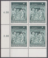 1968 , Mi 1276 ** (1) -  4er Block Postfrisch - 150 Jahre Weihnachtslied " Stille Nacht , Heilige Nacht " - Nuevos