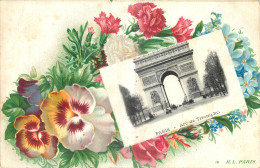 75  PARIS  ARC DE TRIOMPHE  H.L. PARIS  FLEURS  PENSEES - Triumphbogen