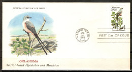 USA 1982 Estados Unidos / Official First Day Of Issue Birds Flowers Oklahoma FDC Aves Flores Blumen Vögel / Lc36  75-37 - Sonstige & Ohne Zuordnung