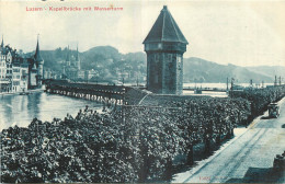 SUISSE   LUZERN  KAPELLBRÜCKE MIT WASSERTURM  PUBLICITE MACHINE A COUDRE HELVETIA - Otros & Sin Clasificación