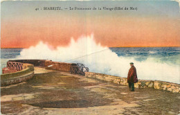 64  BIARRITZ  LE PROMENOIR DE LA VIERGE  EFFET DE MER - Biarritz