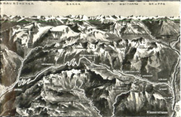 10563579 Klausenstrasse Graubuendner Berge Panoramakarte X 1941 Klausenstrasse - Sonstige & Ohne Zuordnung