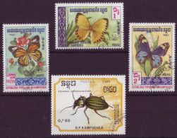 Asie - Kampuchea - Insectes - 4 Timbres Différents - 7439 - Kampuchea