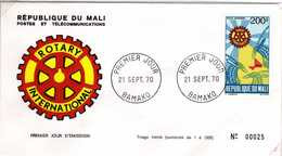 Mali A 103 Fdc Rotary - Rotary, Lions Club