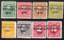 USA Precancel Vorausentwertungen Preo Locals Minnesota, Minneapolis L-9 E, 8 Diff. Perf. 11x11 - Voorafgestempeld