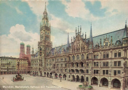 ALLEMAGNE - München - Marienplatz - Rathaus Mit Frauenkirche - Colorisé - Carte Postale - Muenchen