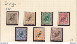 1897 Togo - Africa - Colonie Tedesche - Yvert N. 1/6 - 6 Valori Sovrastampati - MH* - Firma G. Oliva - Andere & Zonder Classificatie