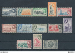 1953 BARBADOS, Stanley Gibbons N. 289/301 - Elisabetta II - Serie Di 13 Valori, MNH** - Sonstige & Ohne Zuordnung