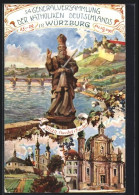 Künstler-AK Ganzsache Bayern PP15C139: Würzburg, 54. Generalversammlung Der Katholiken Deutschlands 1907, Festpostka  - Otros & Sin Clasificación