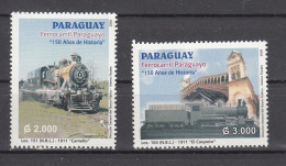 Trein, Eisenbahn, Railway, Train, Paraguay 2004 Mi Nr 4938 + 4939, 150 Jaar Spoorwegen - Treinen