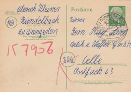 Ganzsache Weingarten 1957, Festspiele, Reiter Nach Celle - Lettres & Documents