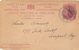 1901: Answer Post Card From Bremerhaven Back To Liverpool - Other & Unclassified