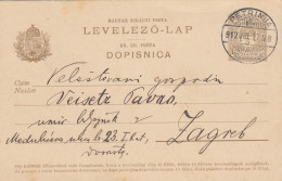 1912:  Petrinja, Post Card To Zagreb - Sonstige & Ohne Zuordnung