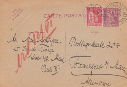 1933: Post Card Paris To Frankfurt - Sonstige & Ohne Zuordnung