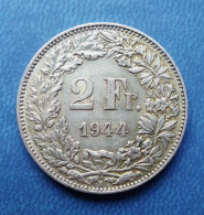 - SUISSE - 2 Francs - 1944 - Argent - - 2 Francs