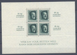 Germany Reich Hitler Mini Sheet Mi#9 1937 MNH ** - Ungebraucht