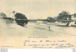 34.  AGDE . Pont Suspendu .  Quai Ouest . - Agde