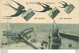 34.  De  PALAVAS Portez-lui Un Bonjour Mes Amitiés Mon Souvenir ... CPA Animée . - Palavas Les Flots