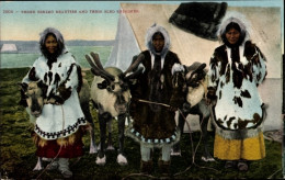 CPA Drei Eskimoschönheiten Und Ihre Schlittenrentiere - Costumes