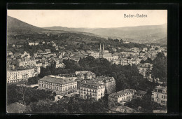 AK Baden-Baden, Ortsansicht Mit Kirche  - Baden-Baden