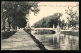 AK München-Nymphenburg, Partie Am Nymphenburger Schlosskanal Mit Brücke  - Muenchen