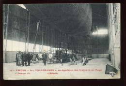 55 - VERDUN - AVIATION - DEGONFLEMENT DU BALLON VILLE DE PARIS DANS SON HANGAR A BELLEVILLE - J. DEBERGUE EDITEUR - Verdun