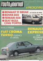 L'auto-Journal N°8 1986, Prototypes Renault 21 Break,Rover 800, Ferrari 408, Fiat Croma, - Auto/Motorrad