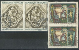 FRANCE -1969 -  WORKS OF ARTS STAMPS SET OF 2, ONE PAIR OF EACH, USED. - Used Stamps