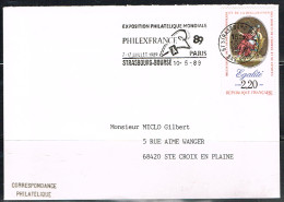 EXP-L63 - FRANCE Flamme Illustrée Sur Lettre PHILEXFRANCE 89 Strasbourg-Bourse - Maschinenstempel (Werbestempel)