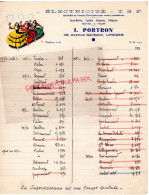 87 - LIMOGES-FACTURE J. PORTRON - ELECTRICITE TSF- 49 AVENUE GARIBALDI - LAMPE - Elettricità & Gas