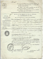 Paris Extrait Du Registre Des Actes De Naissance Elize Cachet Commune De Paris Htje - Documents Historiques