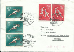 SAINT MARIN LETTRE 600L VARALLO POUR CHENNEVIERES SUR MARNE ( VAL DE MARNE ) DE 1987 LETTRE COVER - Briefe U. Dokumente