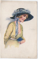 Illustrateur : MEUNIER S. : Rieuse De Paris : Femme - Chapeau : N°3 Série 35 - Meunier, S.