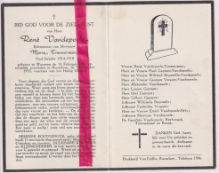 Devotie Doodsprentje Overlijden - Oudstrijder René Vandepoele Echtg Marie Timmerman - Woumen 1890 - Roeselare 1953 - Obituary Notices