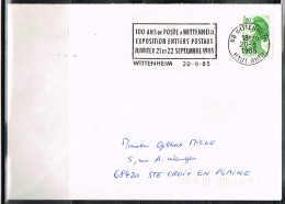 EXP-L68 - FRANCE Flamme Sur Lettre 100 Ans De Poste à Wittenheim Exposition Entiers Postaux 1985 - Sellados Mecánicos (Publicitario)