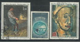 FRANCE -1991 -  WORK OF ARTS & OCEANEXPO, BORDEAUX STAMPS SET OF 3, USED. - Oblitérés