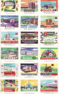 Czech Republic, 18 X Matchbox Labels, Hotel Rozkvat Levice, Esperanto Pribylina, Jalta Michalovce, Motorest Turec Bučany - Scatole Di Fiammiferi - Etichette