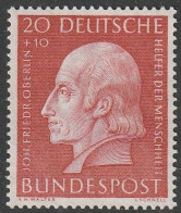 BRD: 1954, Mi. Nr. 202, Wohlfahrt: Helfer Der Menschheit (V), 20+10 Pfg. Johann Friedrich Oberlin.     **/MNH - Nuovi