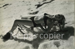 FEMME En Montagne Vers 1935 Photo De Charme 15,5 X 24,1 Cm Luge Neige - Pin-up