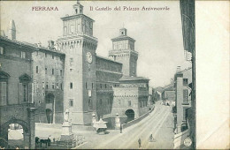 FERRARA - IL CASTELLO DAL PALAZZO ARCIVESCOVILE - EDIZIONE ALTEROCCA - SPEDITA 1907 (20868) - Ferrara