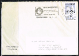 EXP-L73 - FRANCE Flamme Illustrée Sur Lettre MARCOPHILEX Strasbourg Bourse 1987 - Mechanical Postmarks (Advertisement)