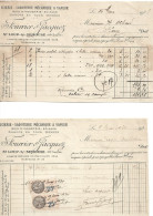 2 Factures  ½ Format 1928-34 / 70 SAINT LOUP / Scierie , Saboterie FOURRIER JACQUEZ - 1900 – 1949