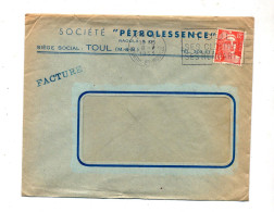 Lettre Flamme Toul Cloitre Rempart Entête Société Pétrole Essence - Mechanical Postmarks (Advertisement)